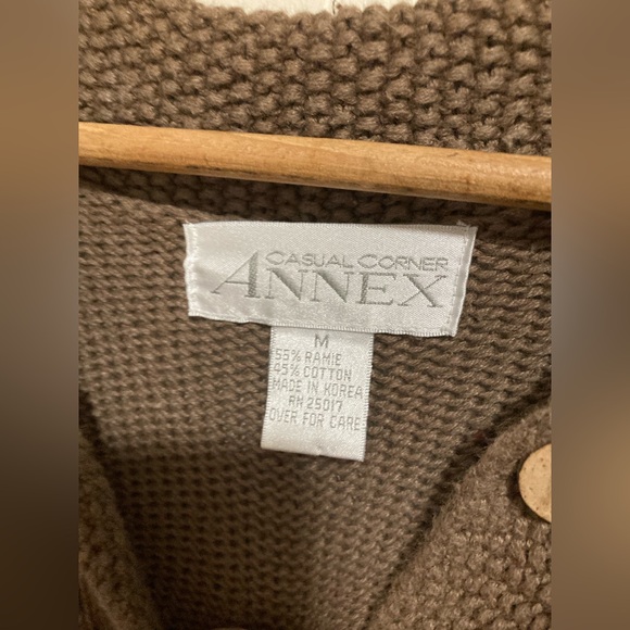 Vintage Ramie Cotton Knit Patchwork Cardigan Granny Sweater M - Picture 8 of 11